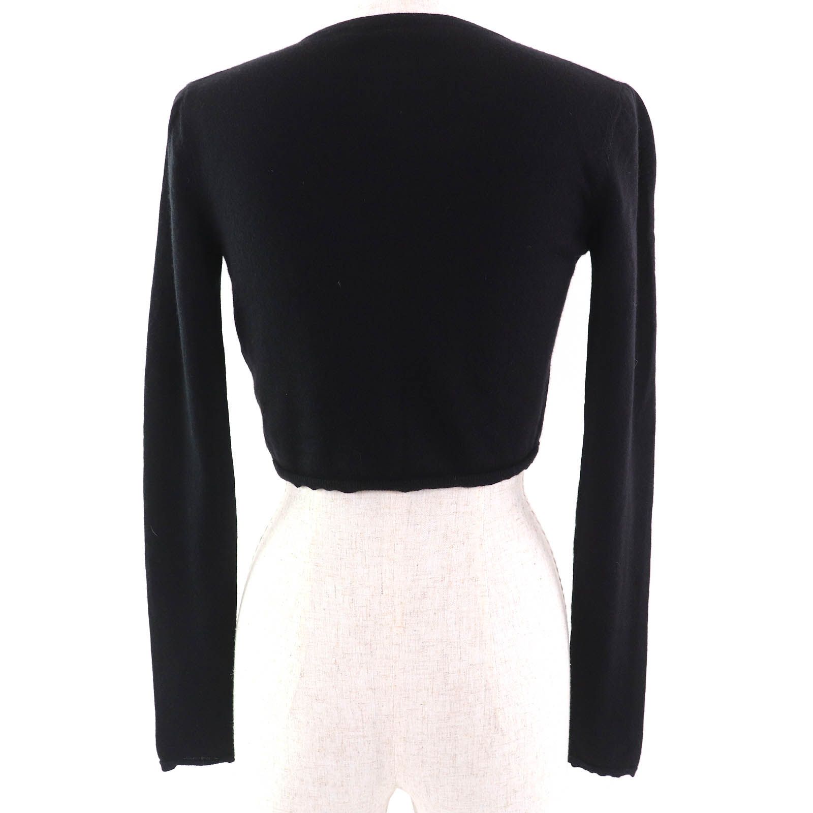 美品△Christian Dior クリスチャンディオール 6C24168AM599 カシミヤ シルク 長袖 ボレロ カーディガン ブラック 38 伊製 正規品 美品△Christian Dior クリスチャンディオール 6C24168AM599