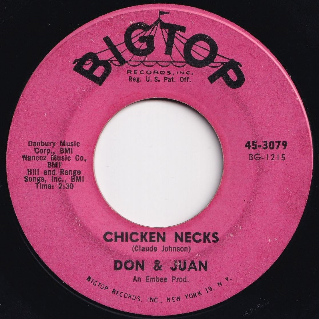 Don & Juan What's Your Name / Chicken Necks Bigtop US 45