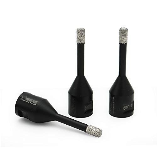 3_6mm SHDIATOOL ダイヤモンドドリル 3pcs 6mm，硬質磁器タイル・石材タイル穴あけ用，M10 軸径，壁タイル石器花崗岩ダイヤドリル
