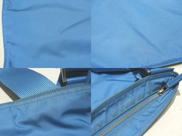 PRADA プラダ ナイロン ショルダーバッグ マチ無 ◇ スカイブルー系  