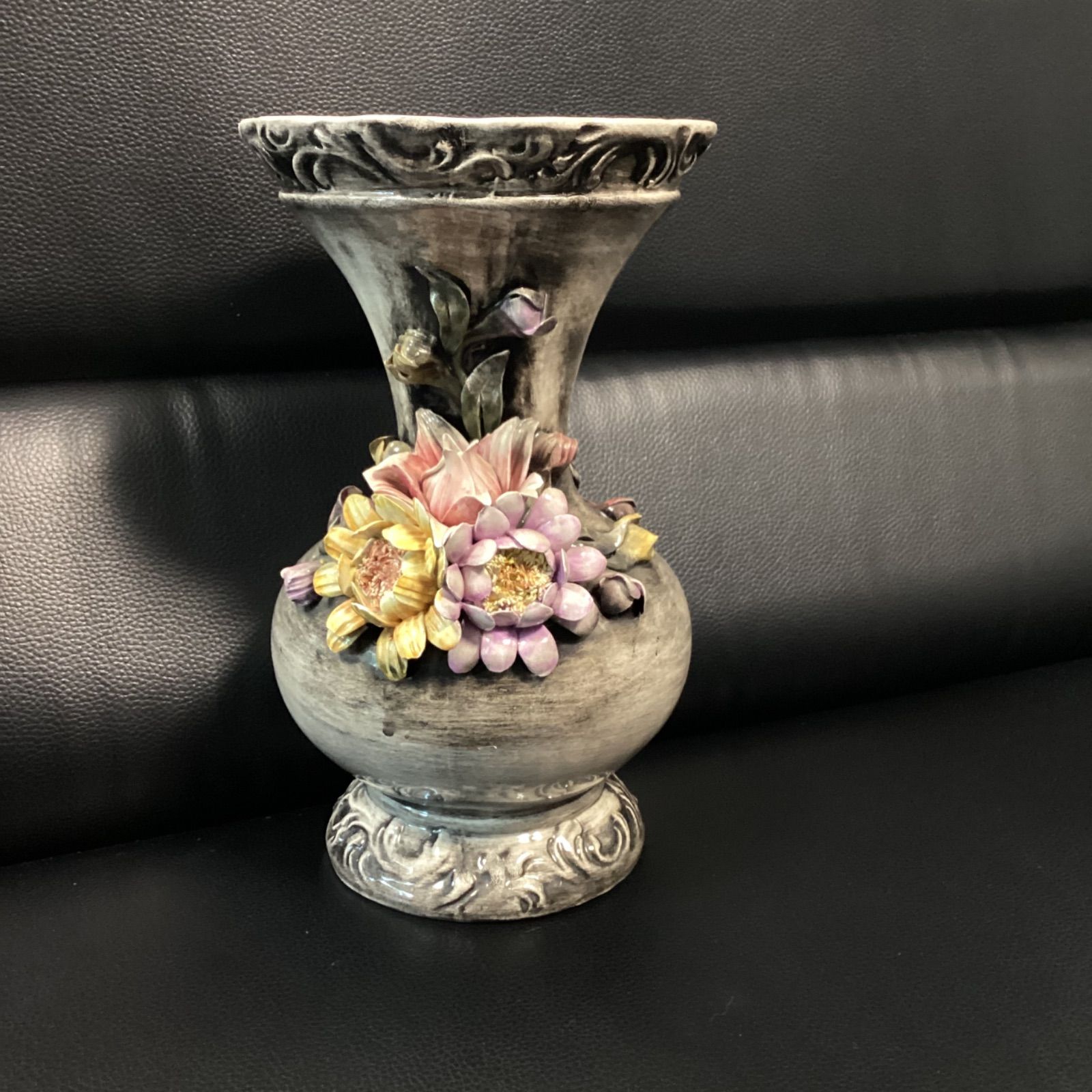 イタリア製・絵柄入りの花瓶 CERAMICHE PAOLI イタリア製 花瓶 壺 ペイントアート J117
