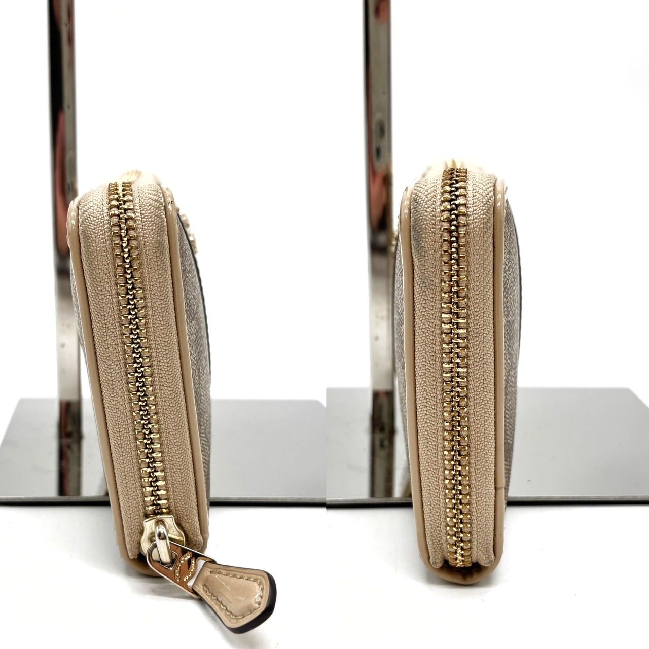 極美品　コーチ　COACH 長財布　ラウンドファスナー　レザー　総柄　エンボス ✨良品✨ COACH コーチ 長財布 ラウンドファスナー 馬車金具
