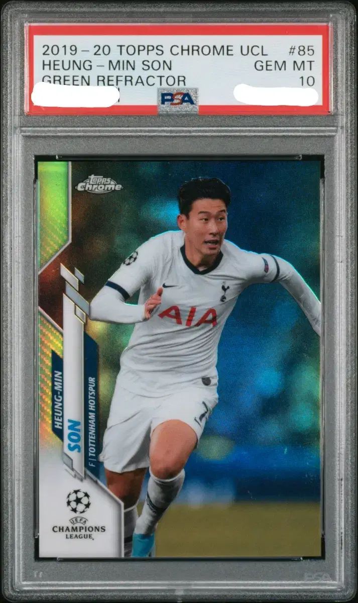 【雷市場（ポンジャン）商品韓国直送】 2019 TOPPS トップス クロム チャンピオンズリーグ 孫 興慜（ソン・フンミン） グリーン ／ 99 PSA 10