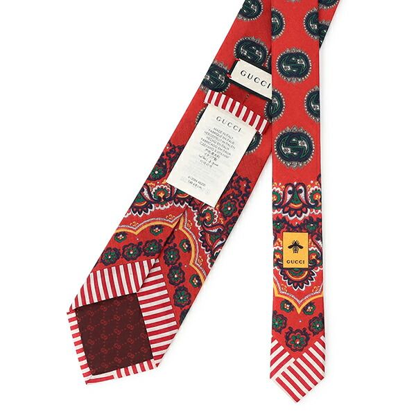 新品 グッチ GUCCI ネクタイ ペイズリープリント レッド - メルカリ 