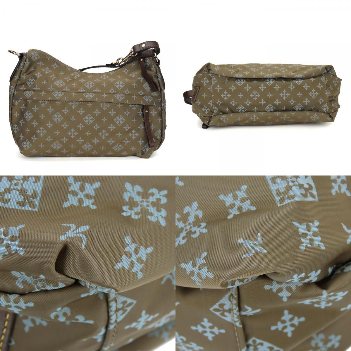 中古 ラシット ショルダーバッグ ナイロン レザー ブラウン ライト  