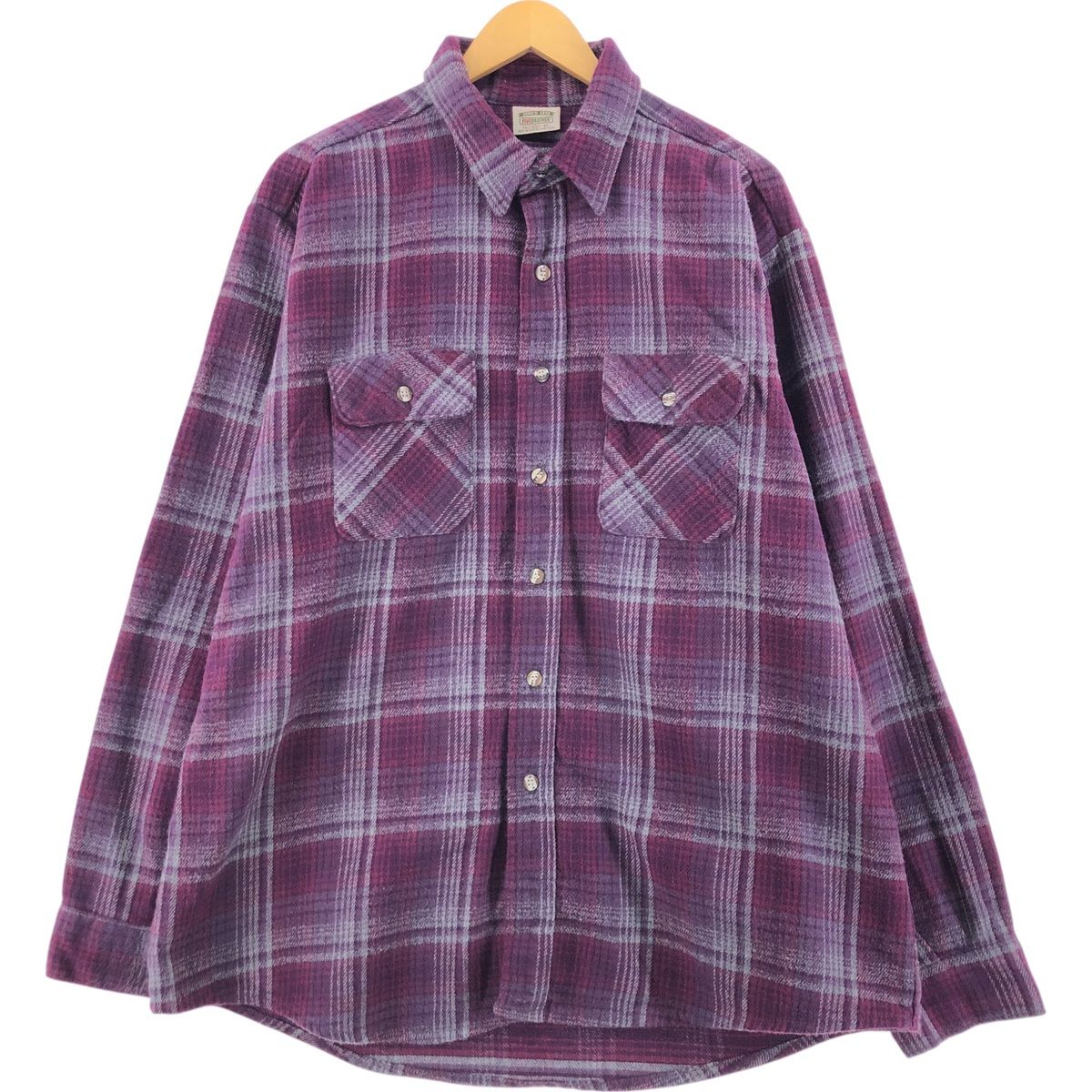 極美品/90s/XL✨ファイブブラザー ヘビーネルシャツ チェックUSA 高配色 古着 90年代 ファイブブラザー Five Brother 長袖 ヘビーネルチェック