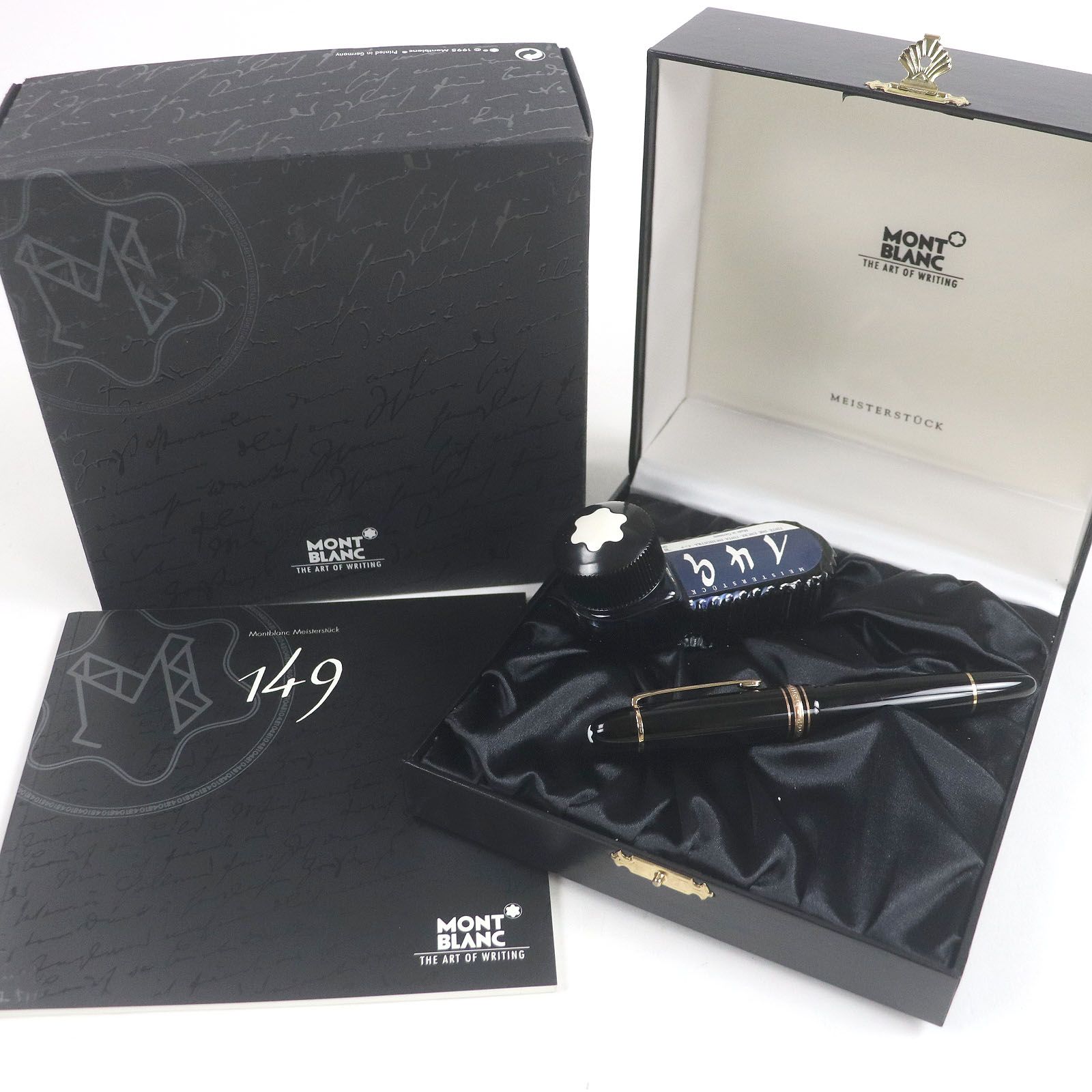 MONTBLANC モンブラン マイスターシュテュック 149 ペン先18K Bニブ キャップ式 万年筆 ブラック ゴールド き メンズ