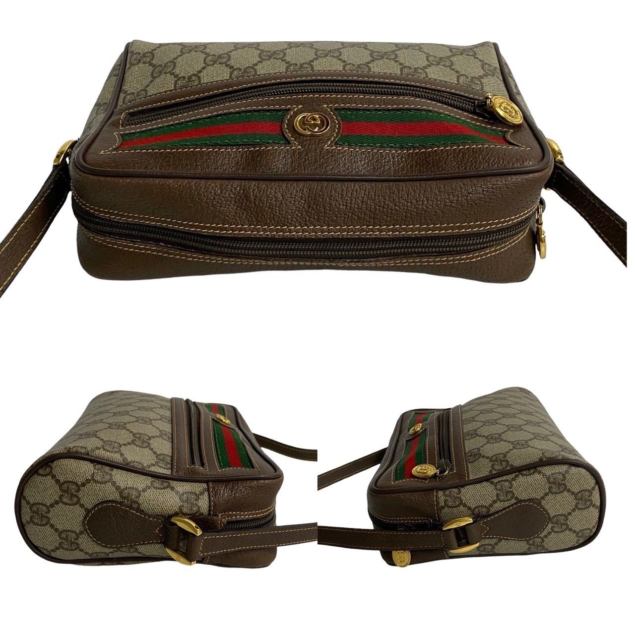 極 美品 希少 GUCCI グッチ オールドグッチ ヴィンテージ シェリーライン GG ロゴ 金具 レザー 本革 ショルダーバッグ ポシェット  24865 - メルカリ