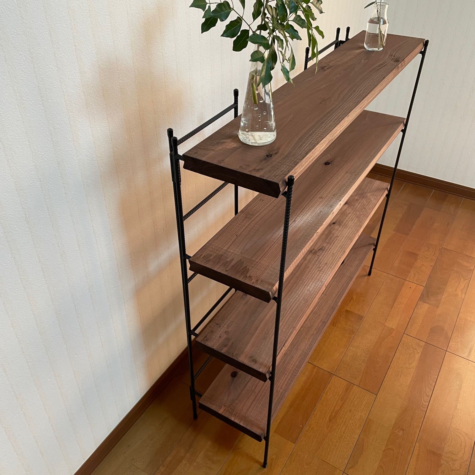 新商品‼️手作りアイアン家具 折り畳みラック 西海岸インテリア4段