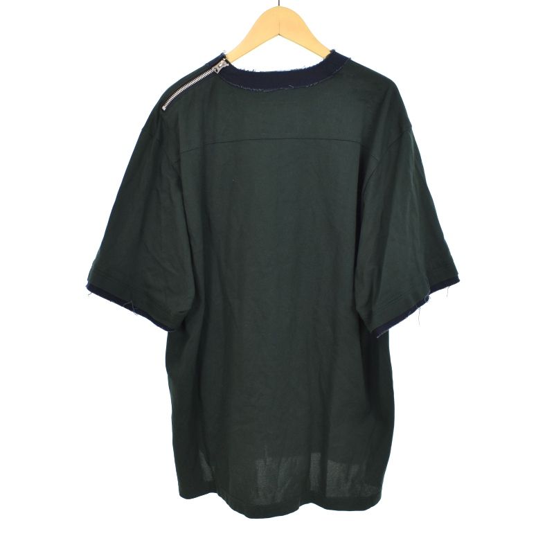 Sacai 半袖Tシャツ 22-02739M グリーン サイズ3 サカイ sacai 22SS Tシャツ カットソー 半袖 Sロゴ ジップ 2 緑