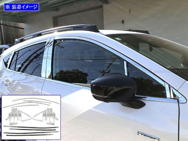 インプレッサ GU 超鏡面ステンレスメッキピラーウィンドウセット 26PC バイザー無用