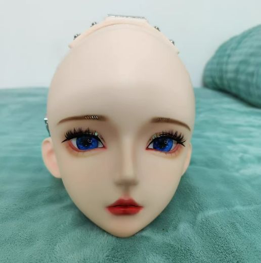 全頭マスク カツラ付き ロック付き NO.524 ドール ヘッドロリータ人形 コスプレ 変身 仮装 着ぐるみ kigurumi 二次元