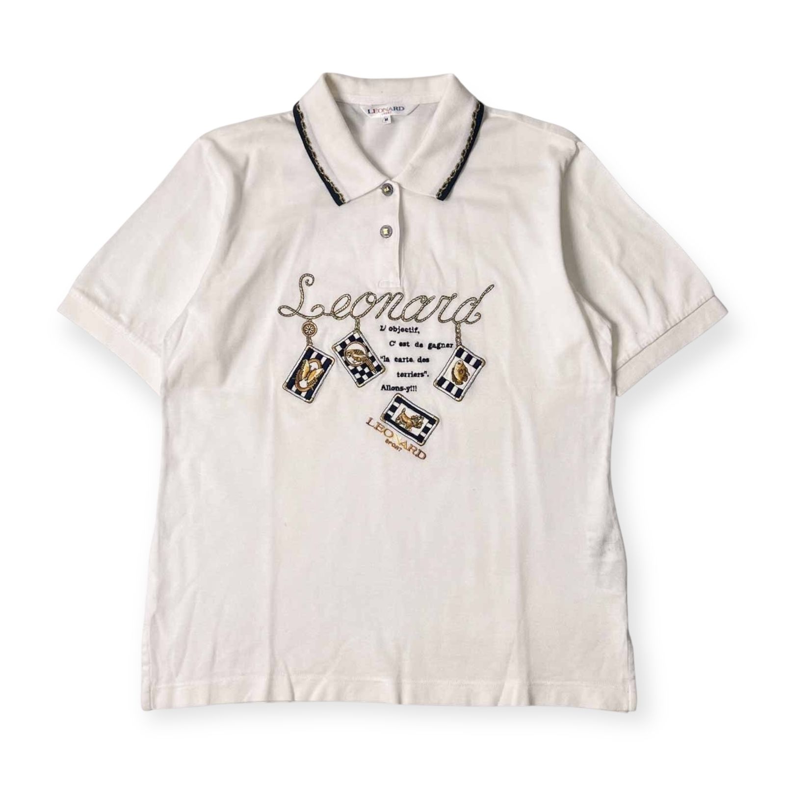 LEONARD レオナール　ポロシャツ　Ｔシャツ　半袖 LEONARD SPORT レオナールスポーツ 刺繍 デザイン 鹿の子 半袖