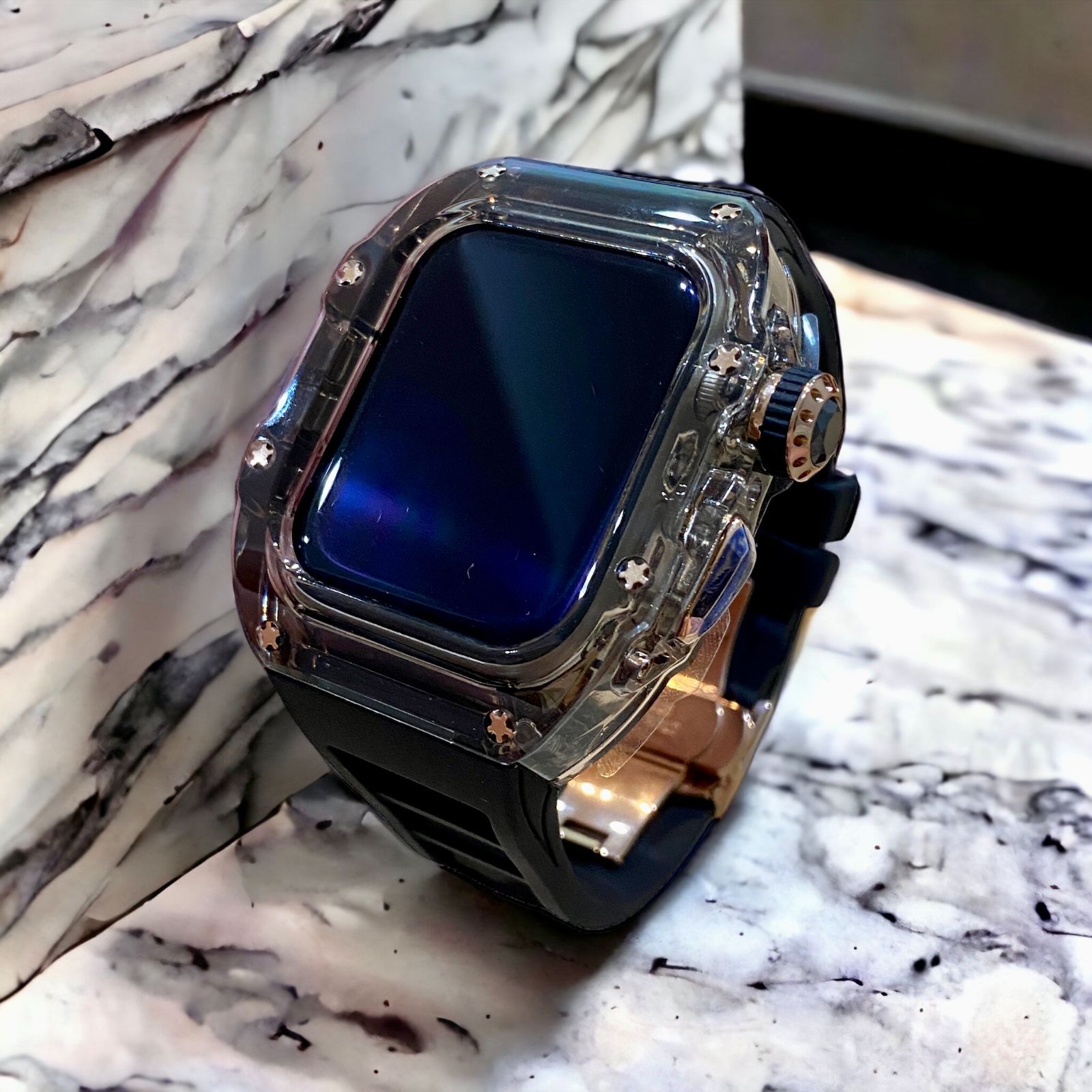 RM-2 末永く シルバーD apple watch メタル カスタムケース 