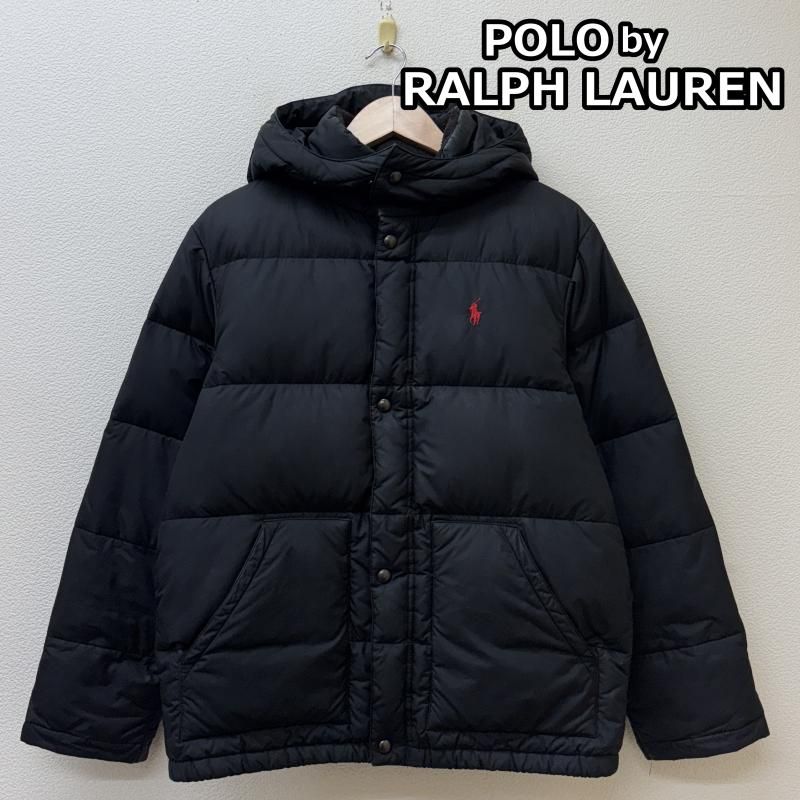 Polo by RALPH LAUREN ポロバイラルフローレン ジャケット 上着 ダウンジャケット ポニー ロゴ 刺繍 フード 取り外し ナイロン ダウン ジャケット 黒 ブラック
