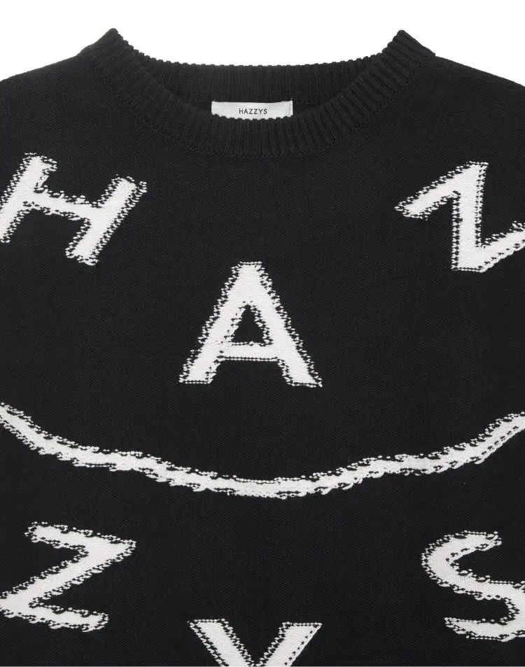 HAZZYS レディース 綿混 コットンブレンド ニット ベスト 黒 85