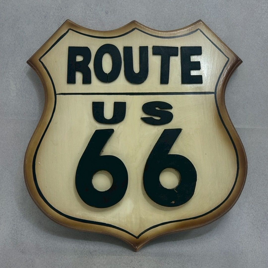 ルート66 ヴィンテージ ウッド 壁掛け 看板 - メルカリ