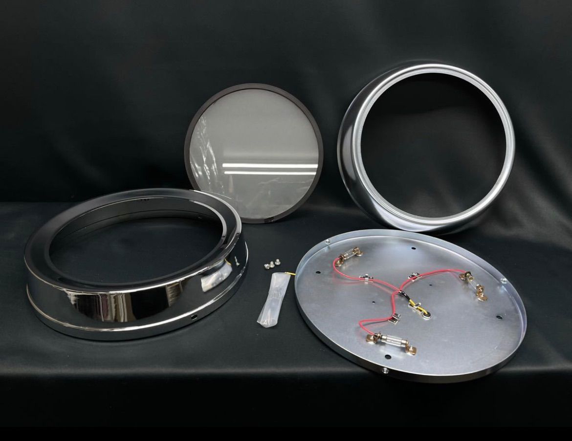 丸型アンドン250Φ デコトラ　2個セットATS502 ATS メッキ 丸型 アンドン 電球 タイプ 24V 250φ / 300φ