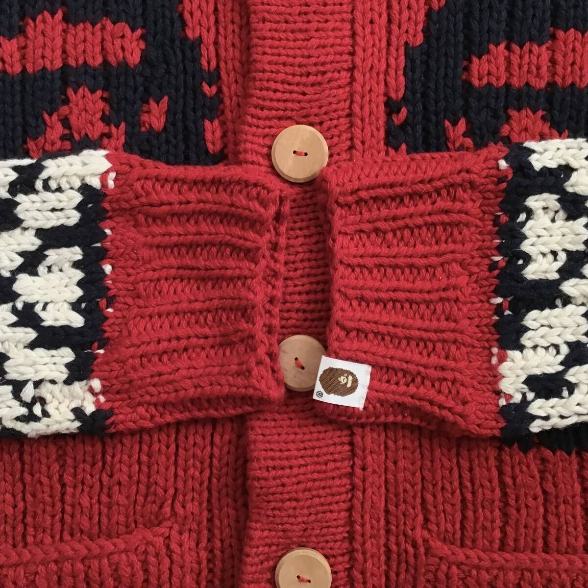 APE HEAD カウチン ニット ジャケット Mサイズ a bathing ape BAPE 