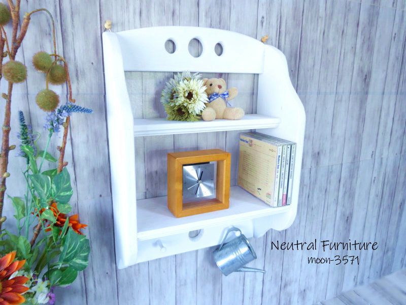 ハンドメイド ルーフシェルフ （チーク色×ナチュラル）