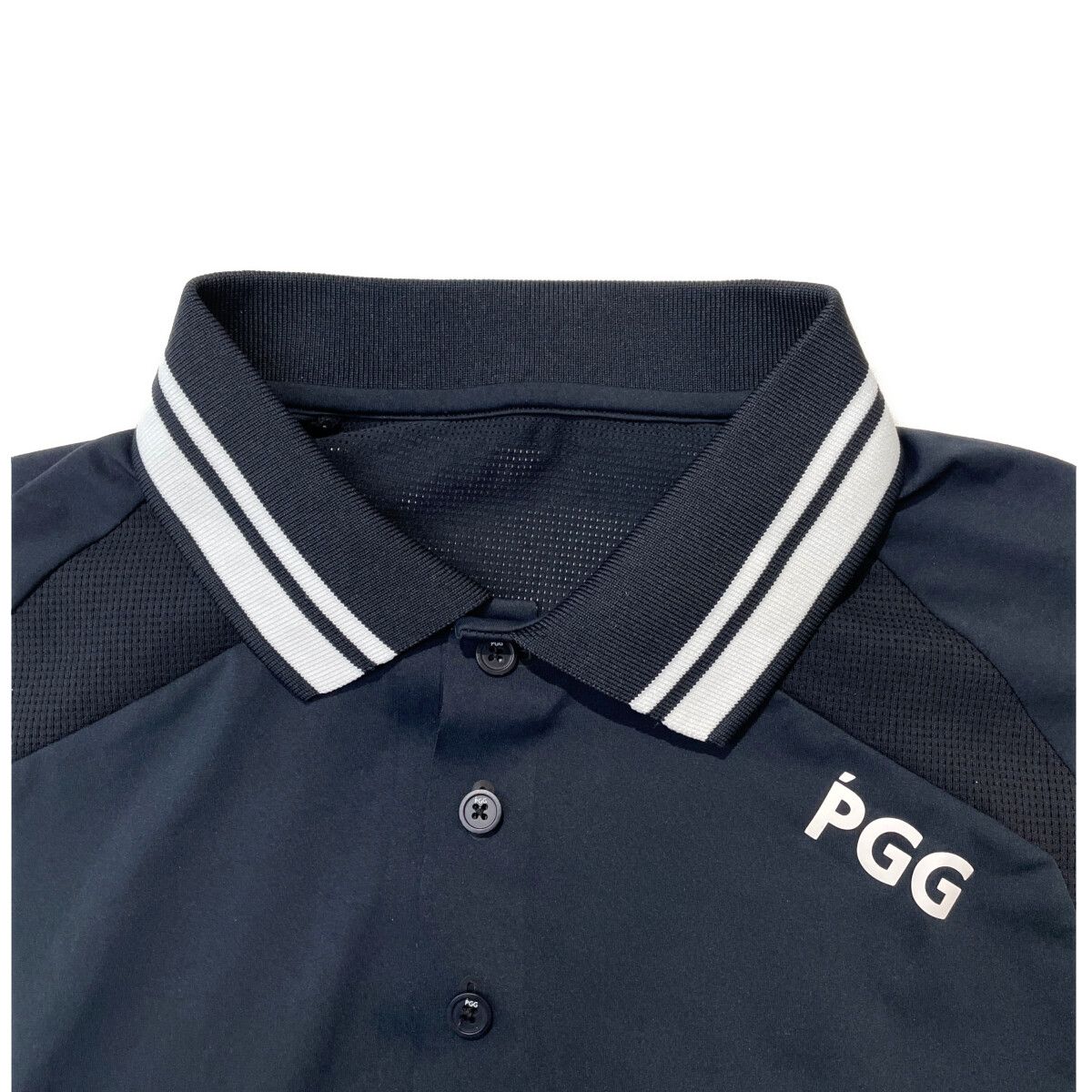 PGG メンズポロシャツ ネイビー サイズ6 メンズ ピージージー PGG 半袖ポロシャツ 6(LL) 紺 ネイビー メッシュ