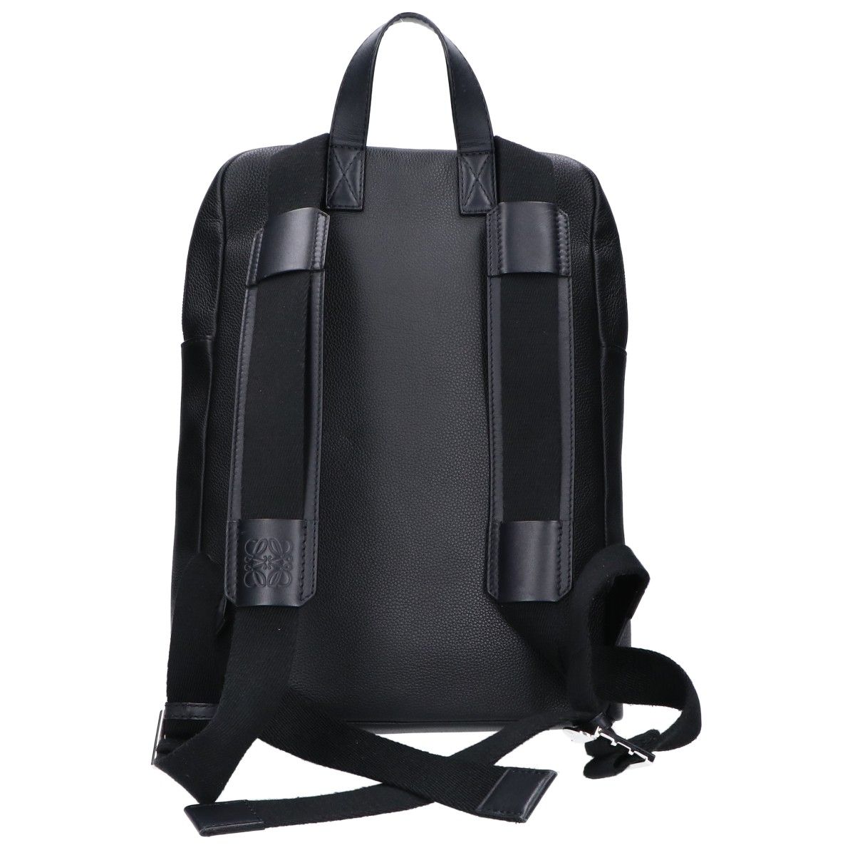 LOEWE ブラック レザーバックパック アナグラム バックパック リュック