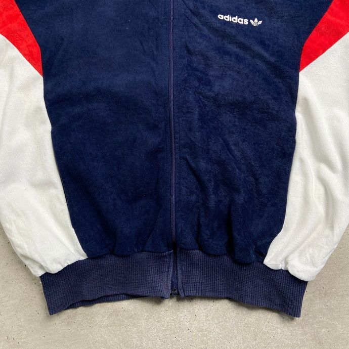 70s☆フランス製 オールドアディダス ベロア 襟付 トラックジャケット 70s☆フランス製 オールドアディダス ベロア 襟付 トラック