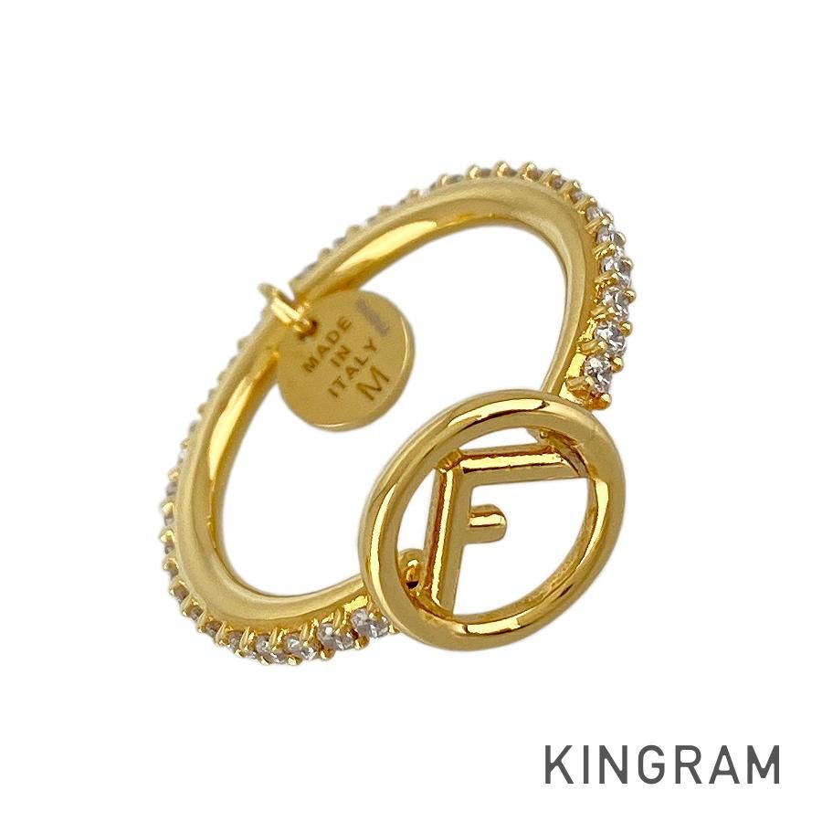FENDI フェンディ ラインストーン リング ゴールド GP エフイズ 指輪