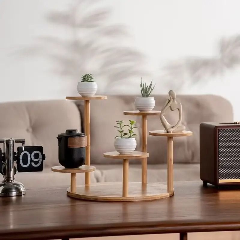 フラワースタンド 棚 木製 ガーデンラック 5段 花台 植物棚 盆栽棚 Q78