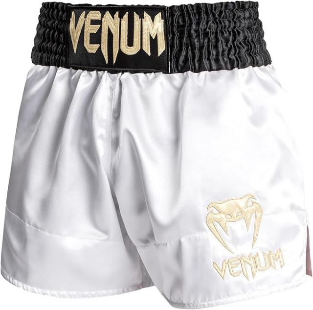 VENUM ヴェナム ヴェヌム ムエタイトランクス MUAY THAI SHORTS CLASSIC ヴェナム ベナム キックパンツ ボクシング トランクス スポーツウェア トレーニング 格闘技 Mサイズ ホワイト ゴールド ブラック