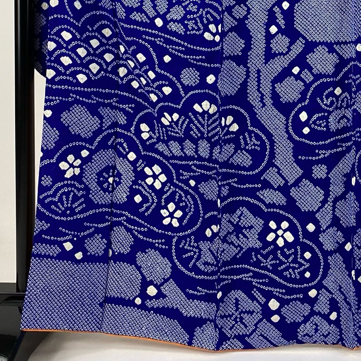 振袖 身丈164cm 裄丈67cm M 袷 笠松 青海波 絞り 青紫 正絹 秀品