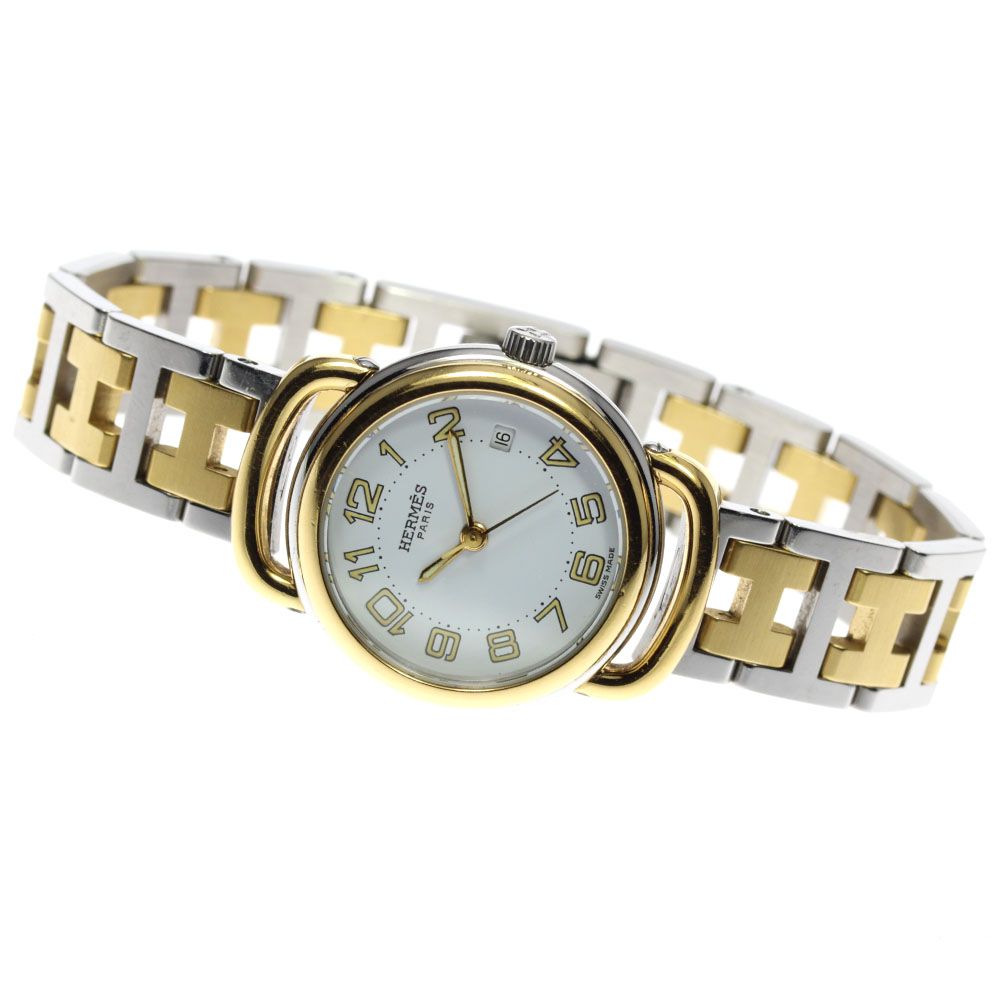 【美品】HERMES エルメス　プルマン　デイト　クォーツ　腕時計 楽天市場】【ウォッチ】HERMES エルメス プルマン ホワイト文字