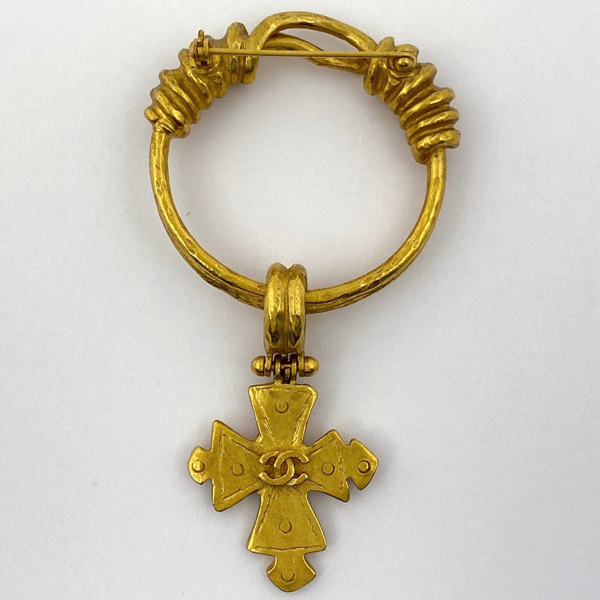 シャネル CHANEL ココマーク ブローチ スイング クロス ブローチ GP ゴールド レディース