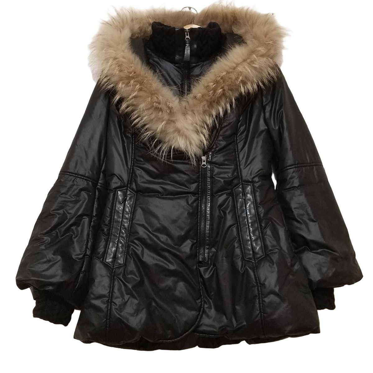Mackage マッカージュ コート サイズM レディース - 黒 長袖|フェイクファー|一部ニット|中綿|秋|冬