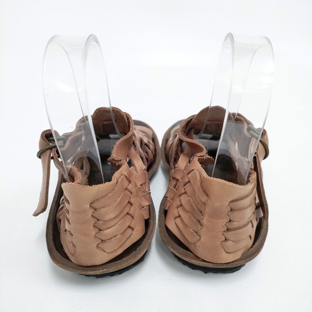 【punto pigro】希少 メッシュ レザー フラット サンダル ブラウン punto pigro】希少 メッシュ レザー フラット サンダル ブラウン