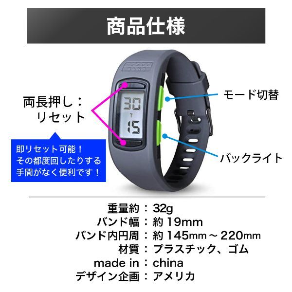 スコアカウンター ScoreBand スコアバンド プレイ テニス ゴルフ 時計