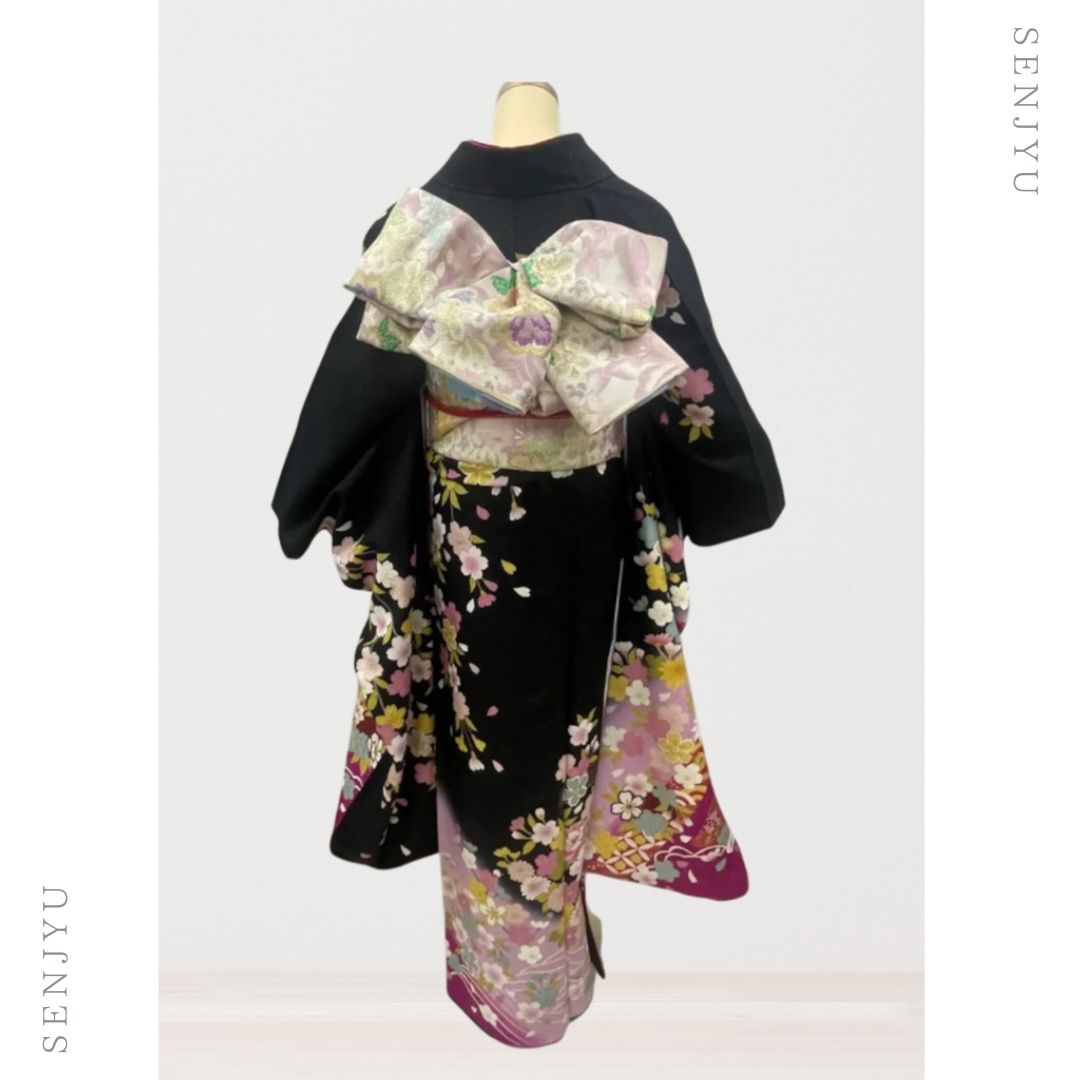 ★★正絹　無地振袖　7点フルセット★★ 美品】♢振袖正絹フルセット（7点セット）♢ f-011 - メルカリ