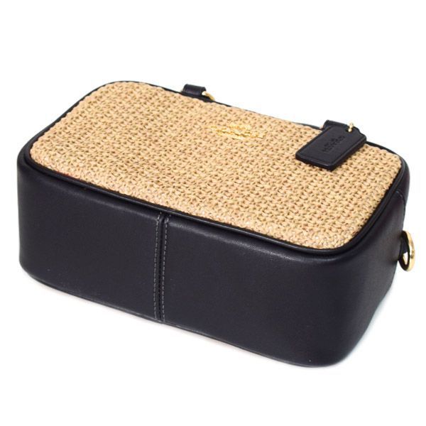 コーチ バッグ COACH ストロー かごバッグ ミニ ロゴ サッチェル