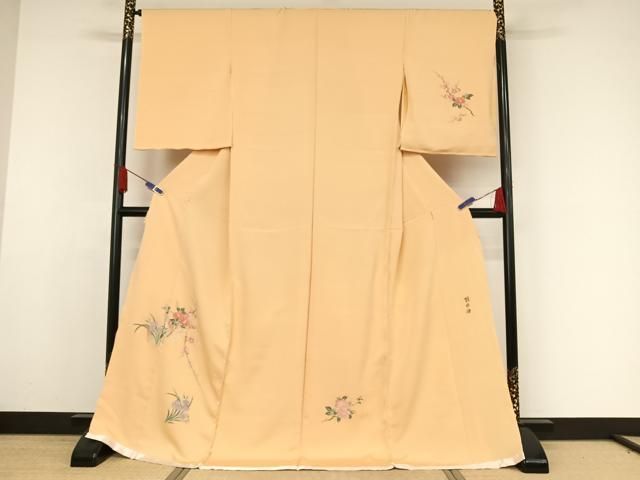 平和屋着物▽訪問着 単衣 ろうけつ染め 風景文 正絹 逸品 AAAW7661fy