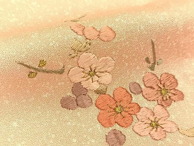 平和屋着物▽訪問着 単衣 刺繍 花筏文 暈し染め 金彩 正絹 逸品