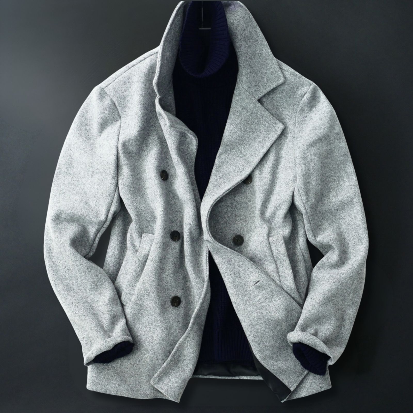 dr006 M XL 選択可 中部イタリアの街着ブランド アウターコート メランジグレー系