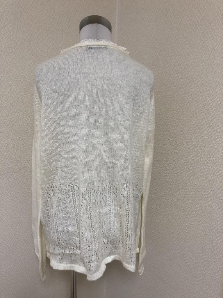 イーストボーイ 大きいサイズ レディース ニット セーター 長袖 Ｖネック 白 ５L 19号 EASTBOY イーストボーイ 大きいサイズ レディース ニット