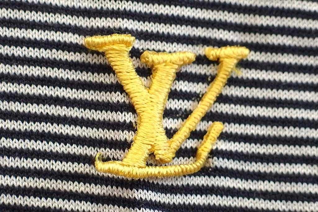 219283】LOUIS VUITTON ルイヴィトン 襟付き 半袖ポロシャツ ボーダー 