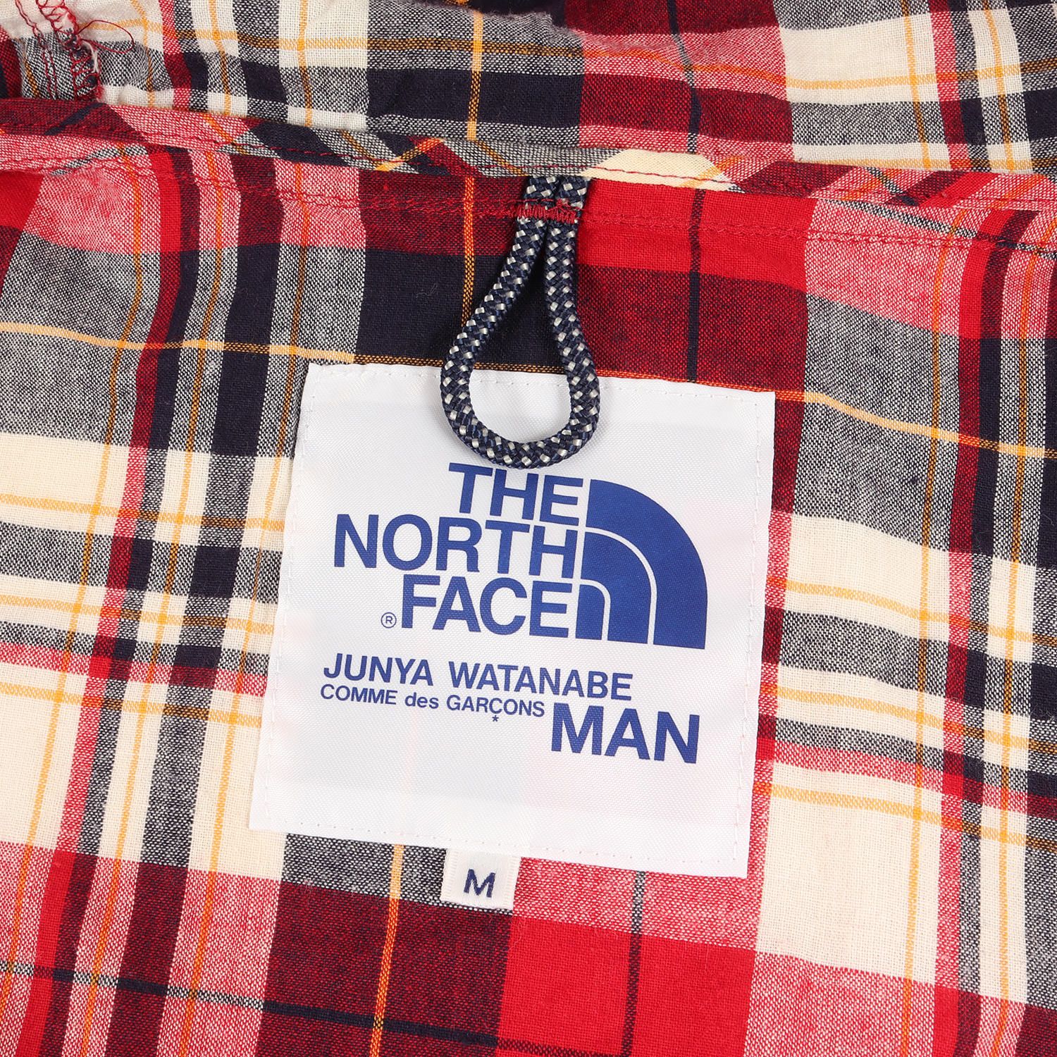 JUNYA WATANABE MAN COMME des GARCONS ジュンヤワタナベ マン コムデギャルソン 05SS THE NORTH  FACE マドラスチェック ソフトフランネル マウンテンパーカー Y2K レッド M 日本製【メンズ】