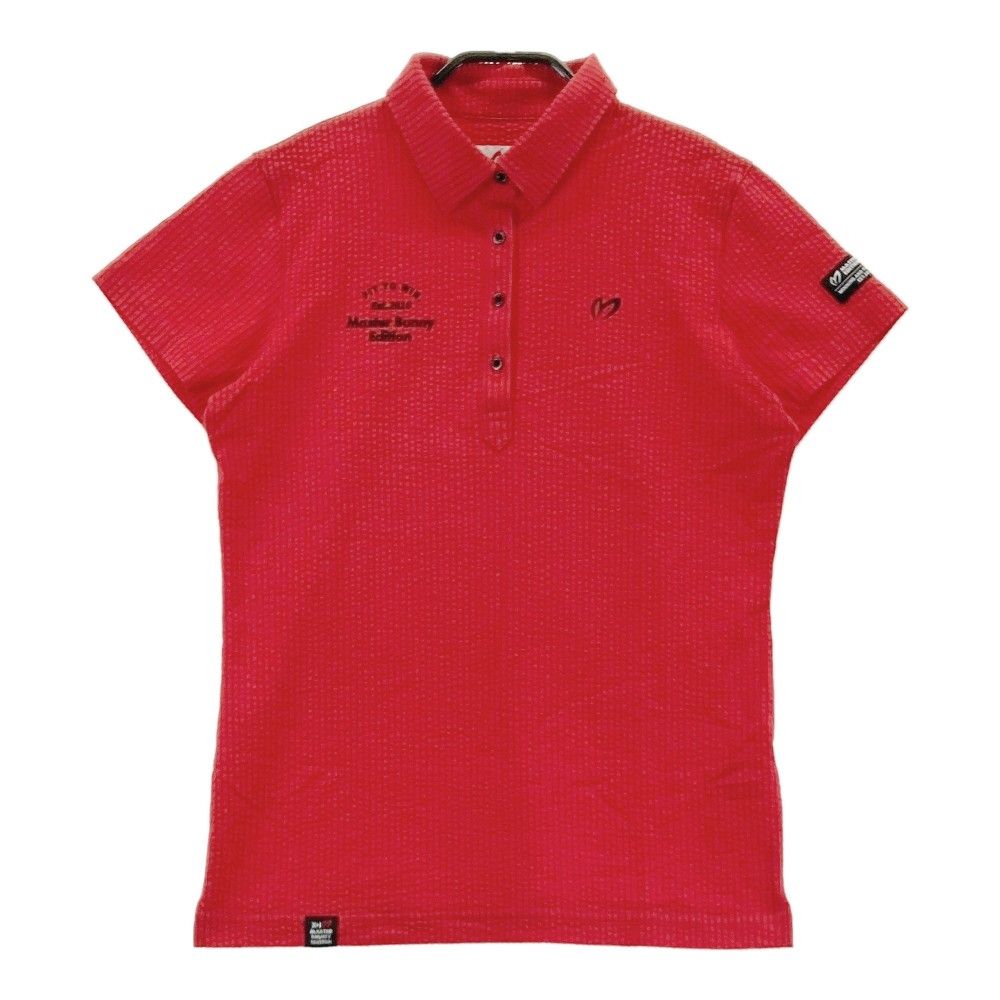 サイズ 1 MASTER BUNNY EDITION マスターバニーエディション シアサッカー 半袖ポロシャツ ストライプ柄 レッド系 240101234250 ゴルフウェア レディース ストスト