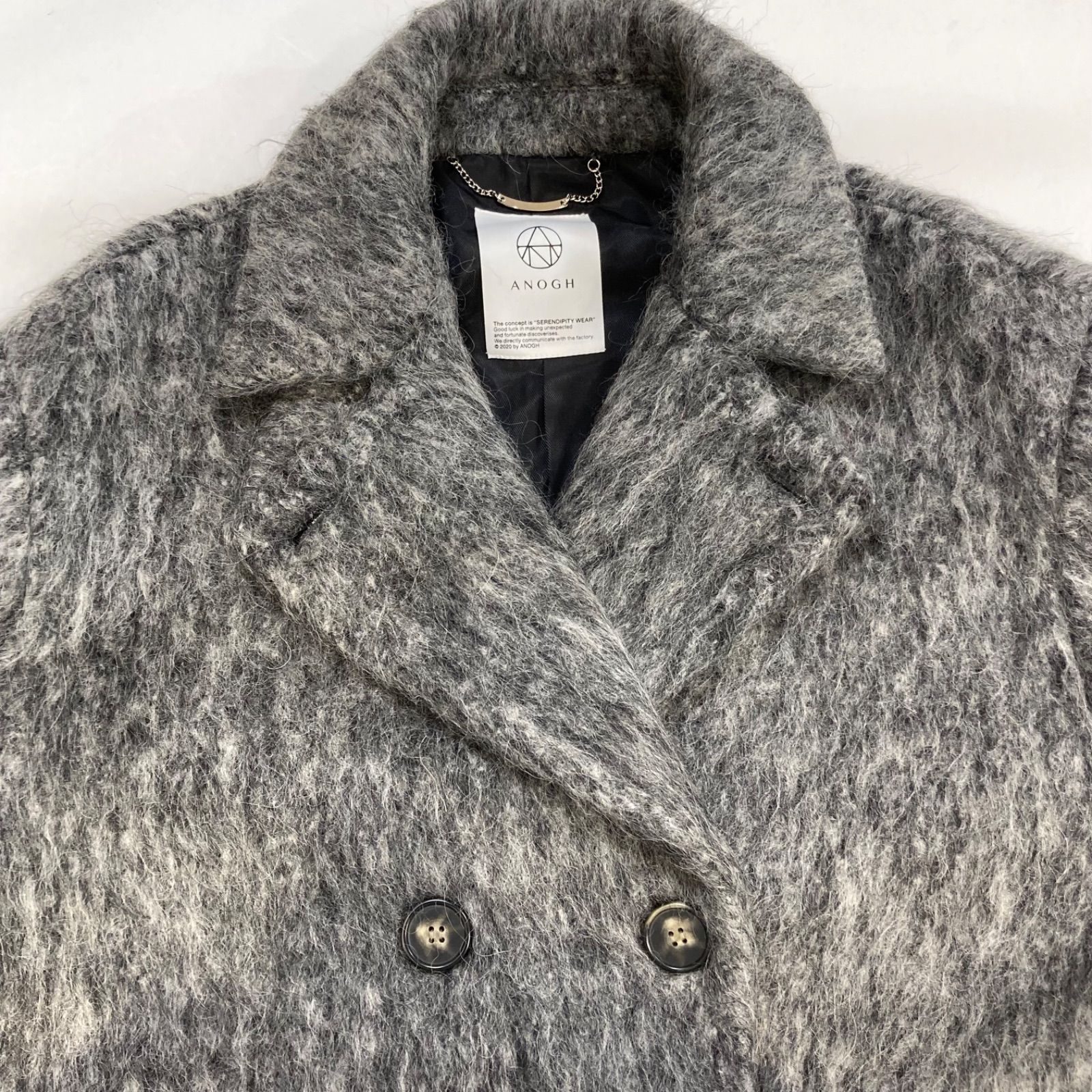 ANOGH アノフ WOOL SHAGGY JACKET COART BEIGE シャギーコート 立体感