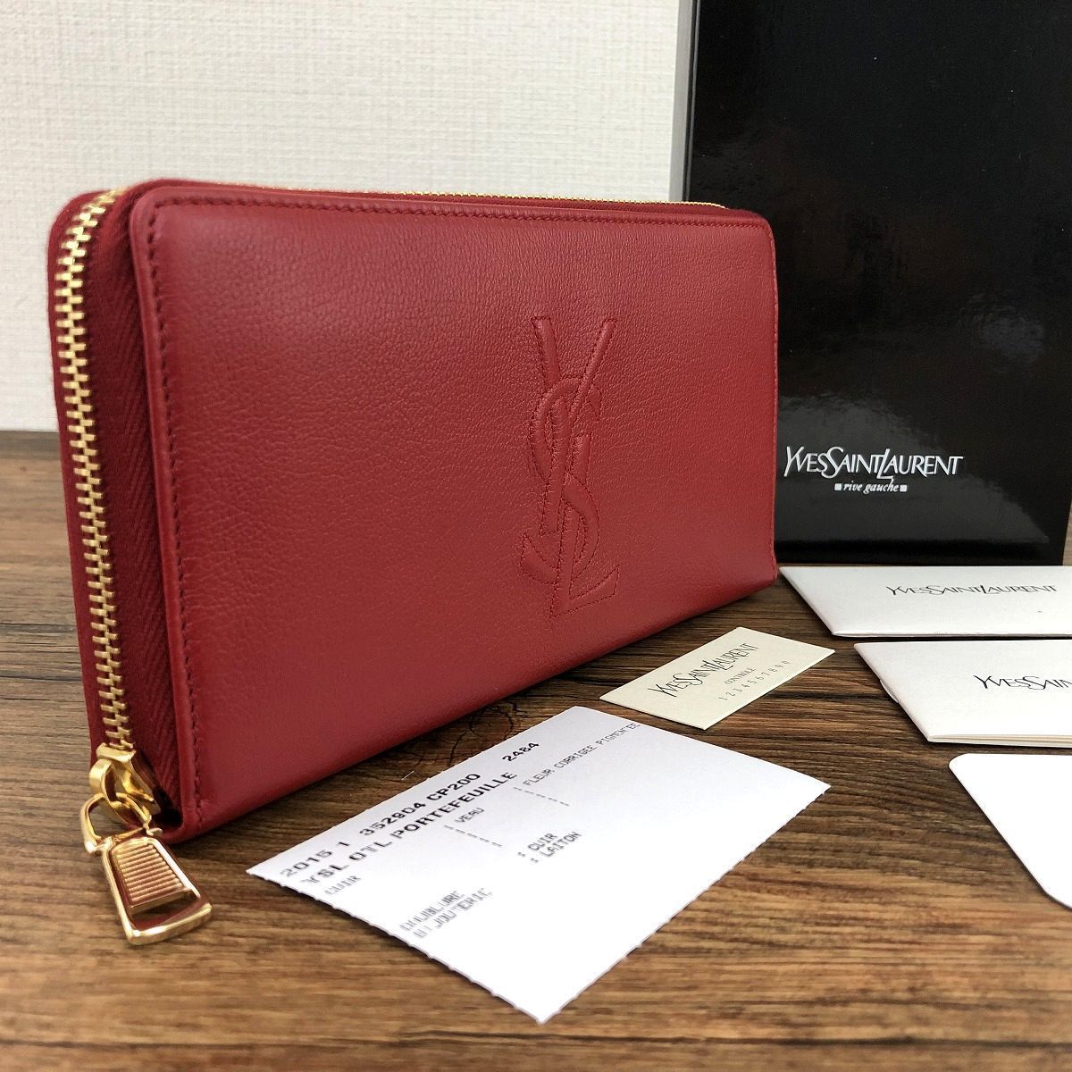 未使用品 Saint Laurent 長財布 352904 レッド 203 | tradexautomotive.com