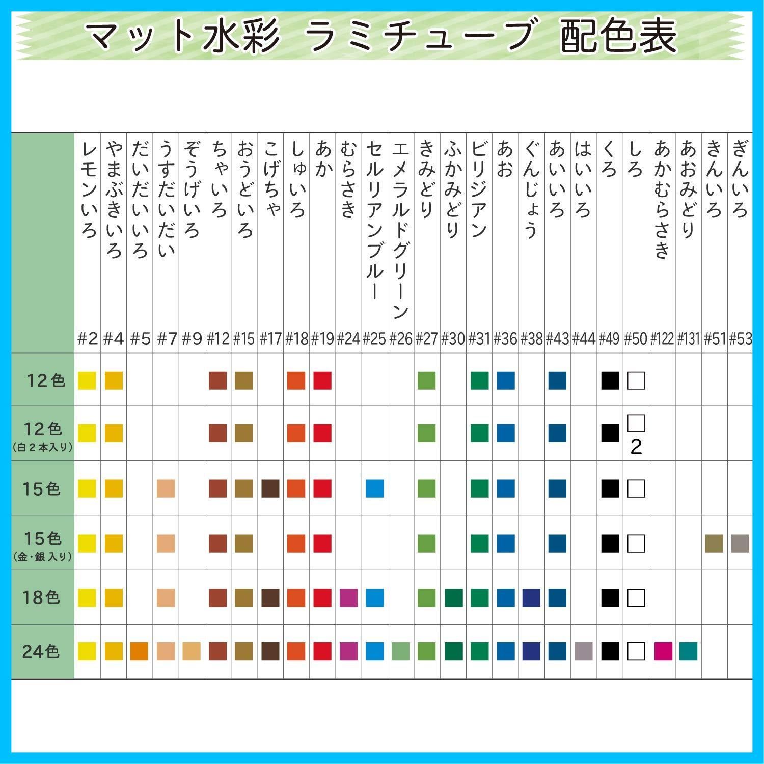 新着商品】12色13本(白2本)セット ラミネートチューブ マット水彩