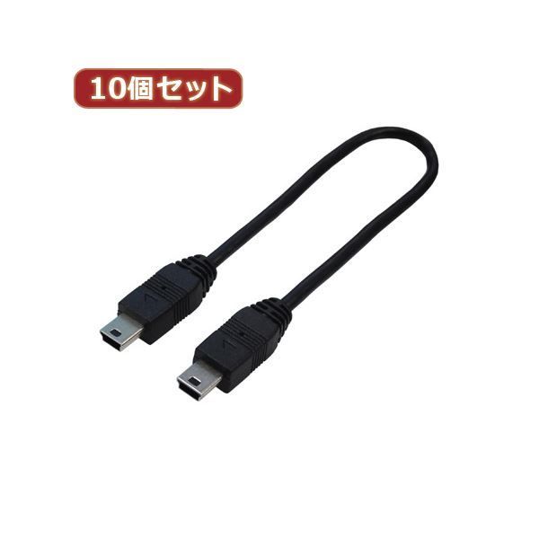 変換名人 10個セット USBケーブル20 mini（オス）to mini（オス