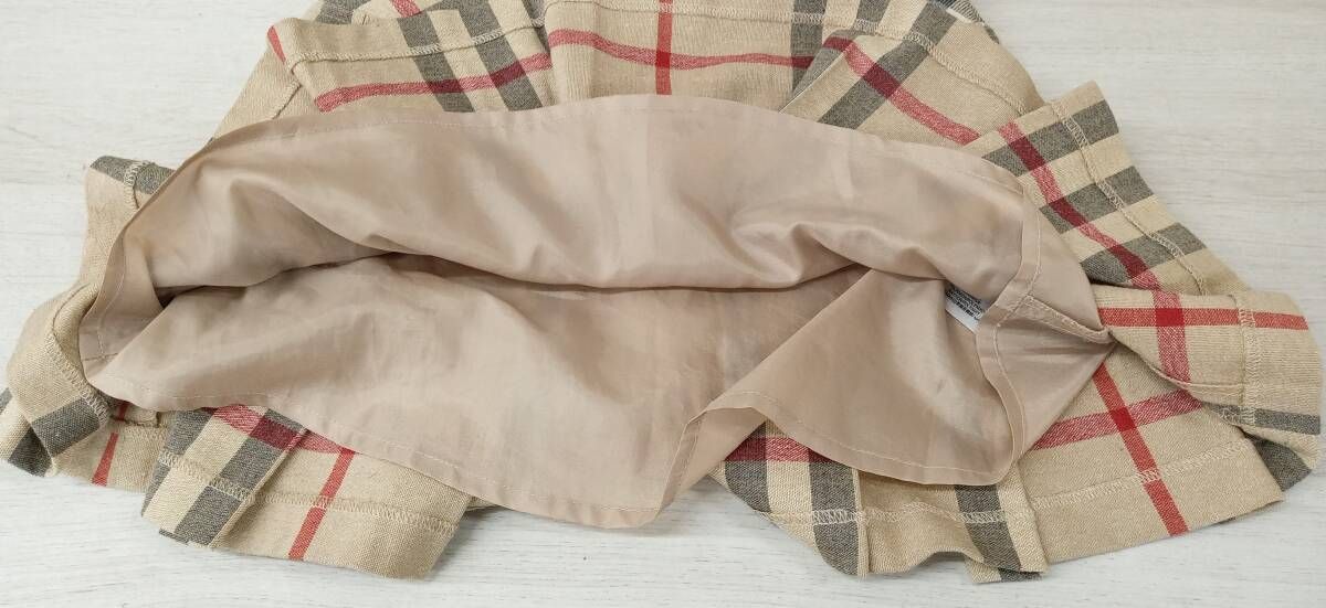 CHILDREN|バーバリーチルドレン|スカート|C8S01-665-42|ノバチェックウールプリーツスカート|オーカー系|サイズ6Y-116